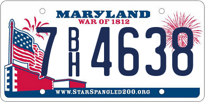 MD license plate 7BH4638