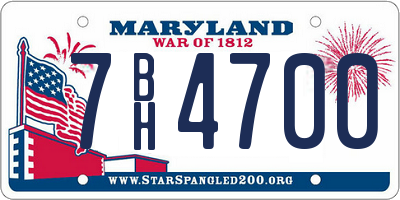 MD license plate 7BH4700