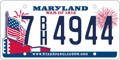MD license plate 7BH4944