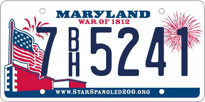 MD license plate 7BH5241