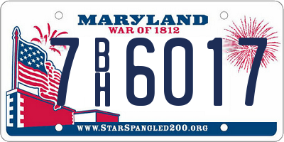 MD license plate 7BH6017
