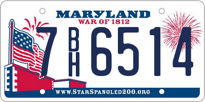MD license plate 7BH6514