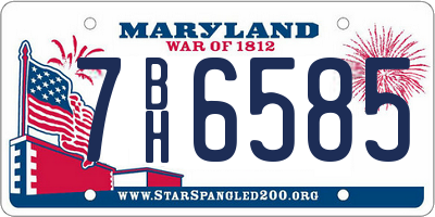 MD license plate 7BH6585