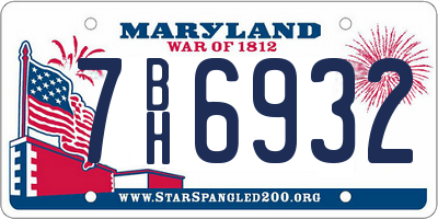 MD license plate 7BH6932