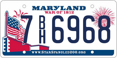 MD license plate 7BH6968