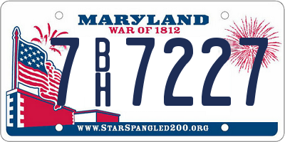 MD license plate 7BH7227
