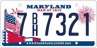 MD license plate 7BH7321