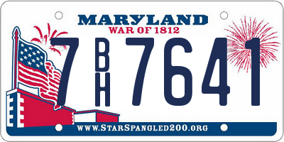 MD license plate 7BH7641