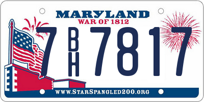 MD license plate 7BH7817