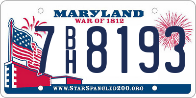 MD license plate 7BH8193