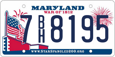 MD license plate 7BH8195