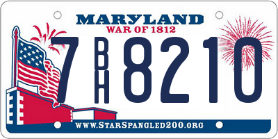 MD license plate 7BH8210