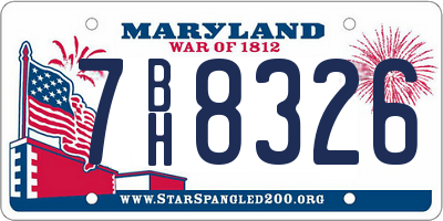MD license plate 7BH8326