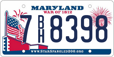 MD license plate 7BH8398