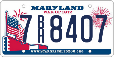 MD license plate 7BH8407
