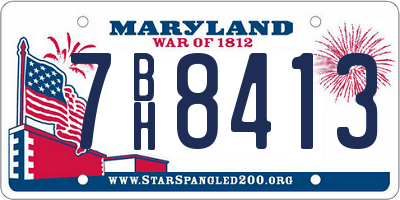 MD license plate 7BH8413