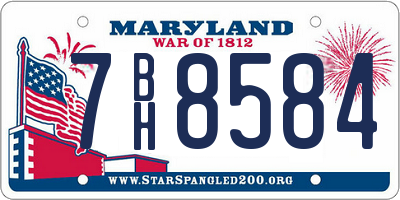 MD license plate 7BH8584