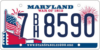 MD license plate 7BH8590