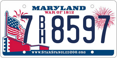 MD license plate 7BH8597