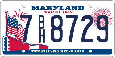 MD license plate 7BH8729