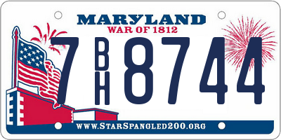 MD license plate 7BH8744