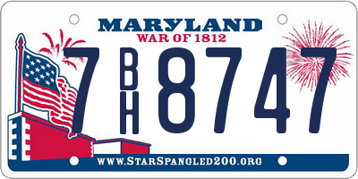 MD license plate 7BH8747