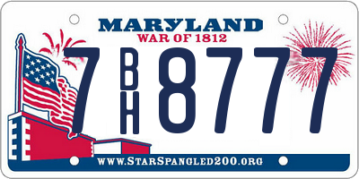 MD license plate 7BH8777