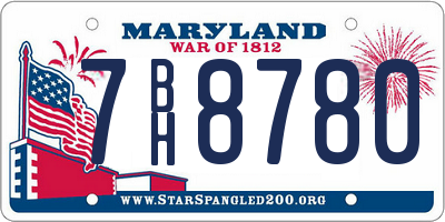 MD license plate 7BH8780