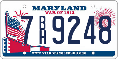 MD license plate 7BH9248