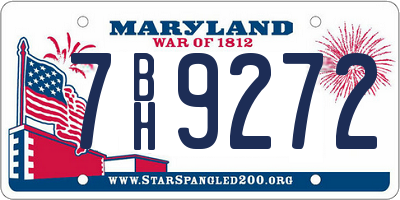 MD license plate 7BH9272