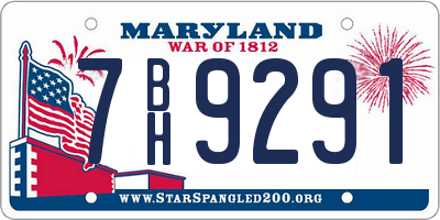 MD license plate 7BH9291