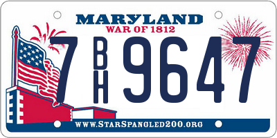 MD license plate 7BH9647