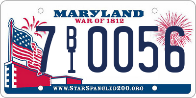 MD license plate 7BI0056