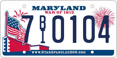 MD license plate 7BI0104