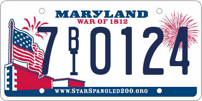 MD license plate 7BI0124