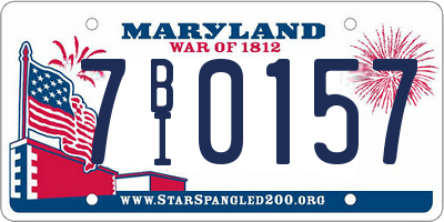 MD license plate 7BI0157