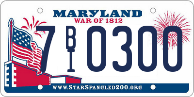 MD license plate 7BI0300