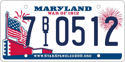MD license plate 7BI0512