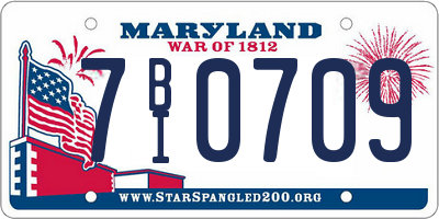 MD license plate 7BI0709