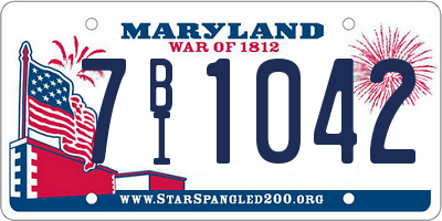 MD license plate 7BI1042