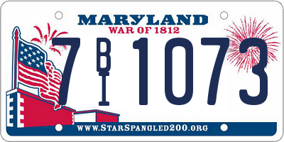 MD license plate 7BI1073