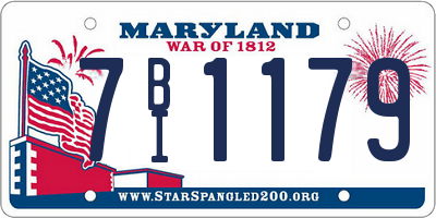 MD license plate 7BI1179