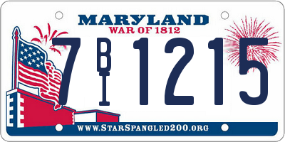 MD license plate 7BI1215