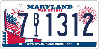 MD license plate 7BI1312