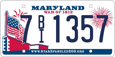 MD license plate 7BI1357