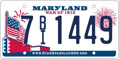 MD license plate 7BI1449