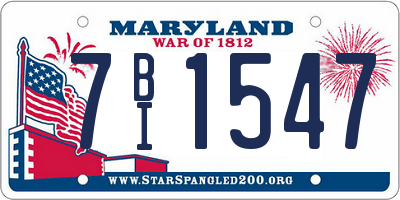 MD license plate 7BI1547