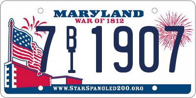 MD license plate 7BI1907