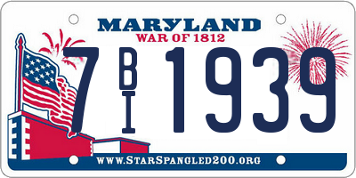 MD license plate 7BI1939