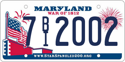 MD license plate 7BI2002